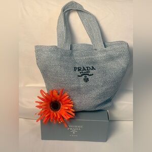 Prada Elegant Blue-Gray Tote Bag - GWP